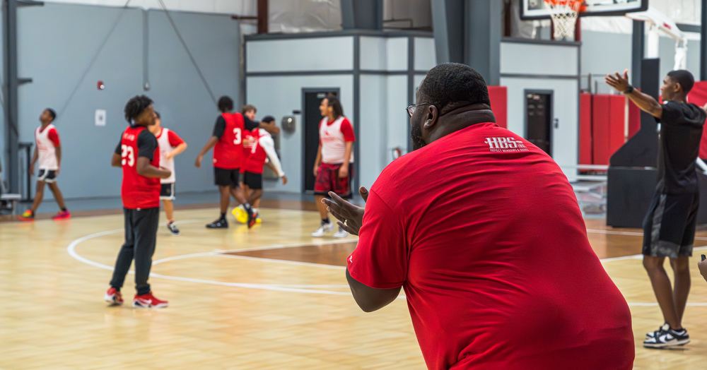 Game action at the Crossover Mission youth basketball event in Vero Beach, Florida, photographed by Campbell Shepard